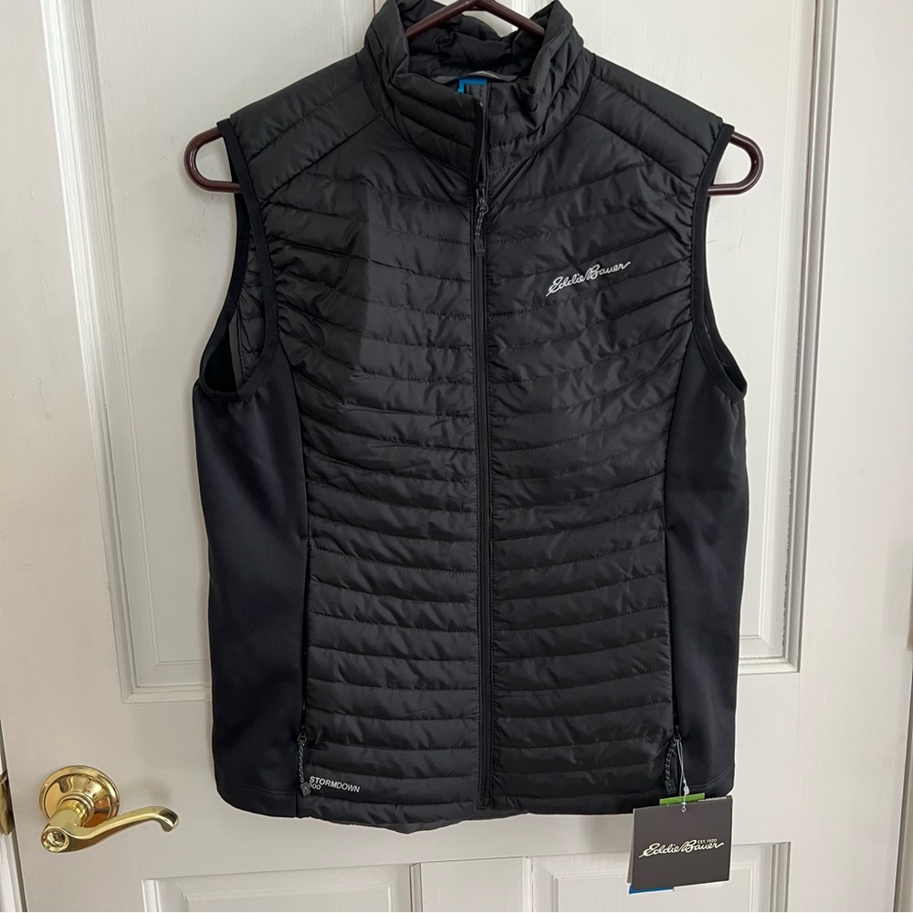 NEW Womens EDDIE BAUER Black StormDown 800 ultralight Down Vest Size Medium